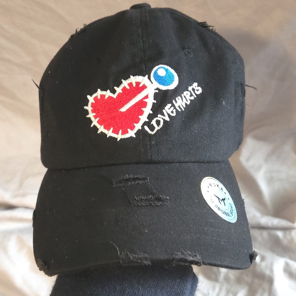 Love hurts voodoo distressed hat
